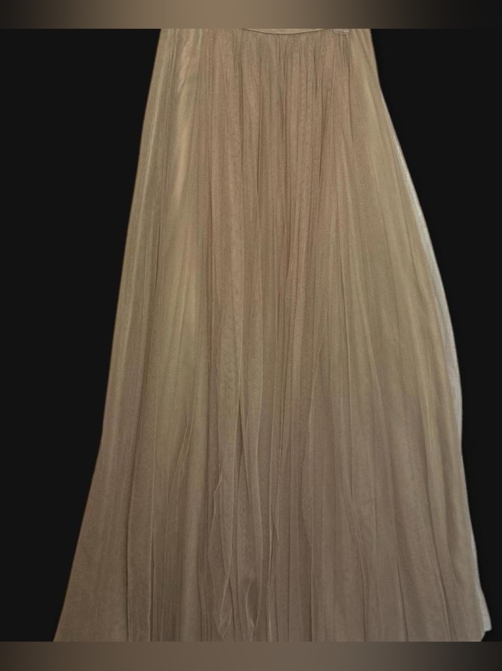Jenny Yoo ethereal whimsical Tan Mauve Double Layer Tulle Maxi Skirt